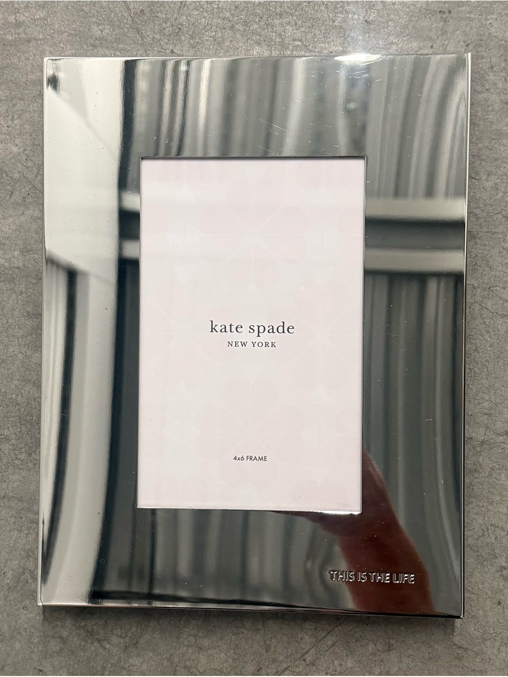 Kate Spade “This Is The Life” Silver Frame by Lenox  for 4” x 6” Photo